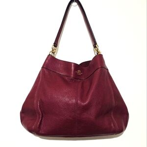 Coach Burgundy Leather Shoulder Bag